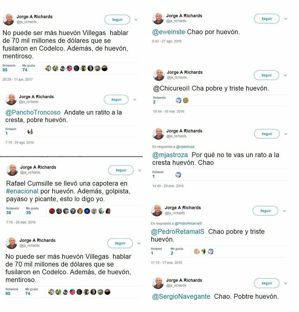 Pablo Lira R. (@pablolirar) on Twitter photo Es impresentable que <a href="/mbachelet/">Michelle Bachelet</a> insista en el nombre de <a href="/ja_richards/">Jorge Andrés Richards</a> para el directorio de @tvn. Un verdadero "académico de la lengua" Es impresentable que <a href="/mbachelet/">Michelle Bachelet</a> insista en el nombre de <a href="/ja_richards/">Jorge Andrés Richards</a> para el directorio de @tvn. Un verdadero "académico de la lengua"