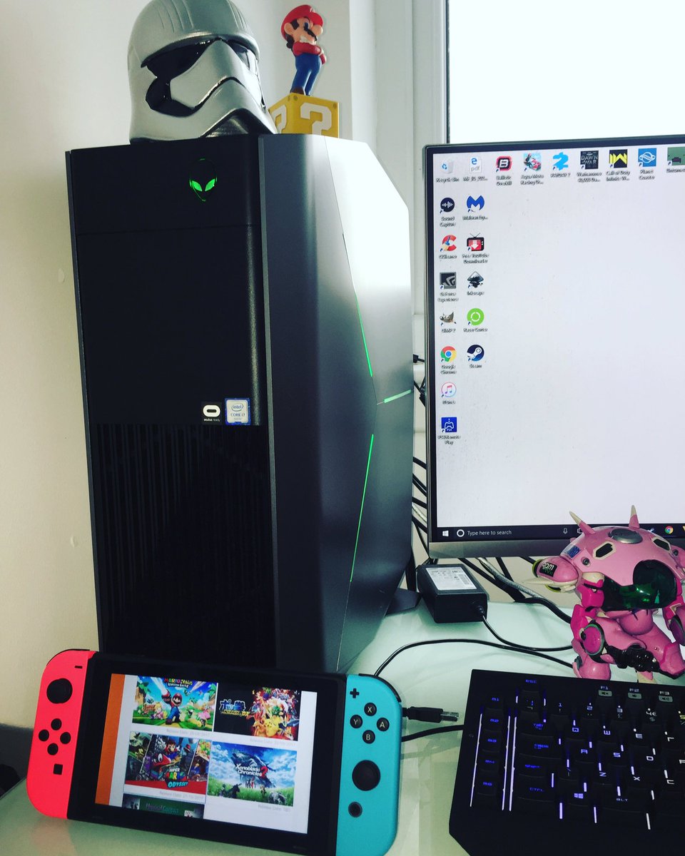 MURRRAAAAY's tweet photo. Check it @OMGitsAliA @claresiobhan ! LOVING my new #neonjoycons for the #nintendoswitch โค๏ธ๐ฎโค๏ธ what are you all playing today? @Alienware https://t.co/xBZPQXb6Ye