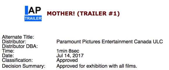 Paramount lanzará muy pronto el primer teaser trailer de mother!, pelicula protagonizada por Jennifer Lawrence y Javier Bardem entre otros.