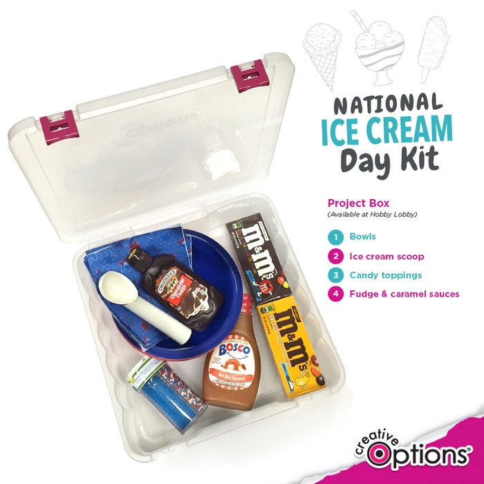 Creative_Optns's tweet image. The best way to celebrate #NationalIceCreamDay is with ice cream sundays! 🍦 #CreativeOptions Large Project Box available at Hobby Lobby 🍦
