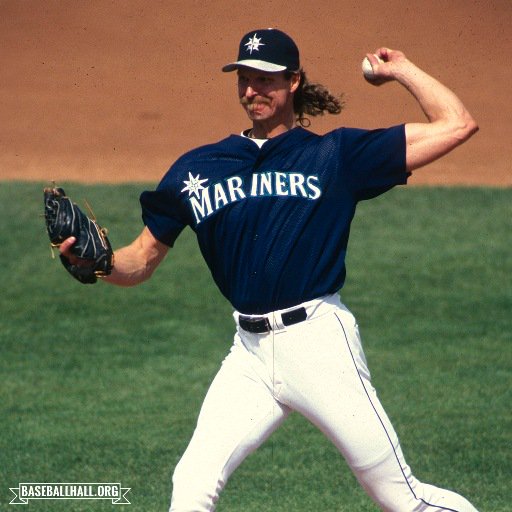 baseballhall's tweet photo. #OTD1998, Randy Johnson tosses 2nd straight shutout, this one a one-hitter to lead the @Mariners past the Twins. https://t.co/7DU3sWwYR3 https://t.co/TJ9DEejpS0