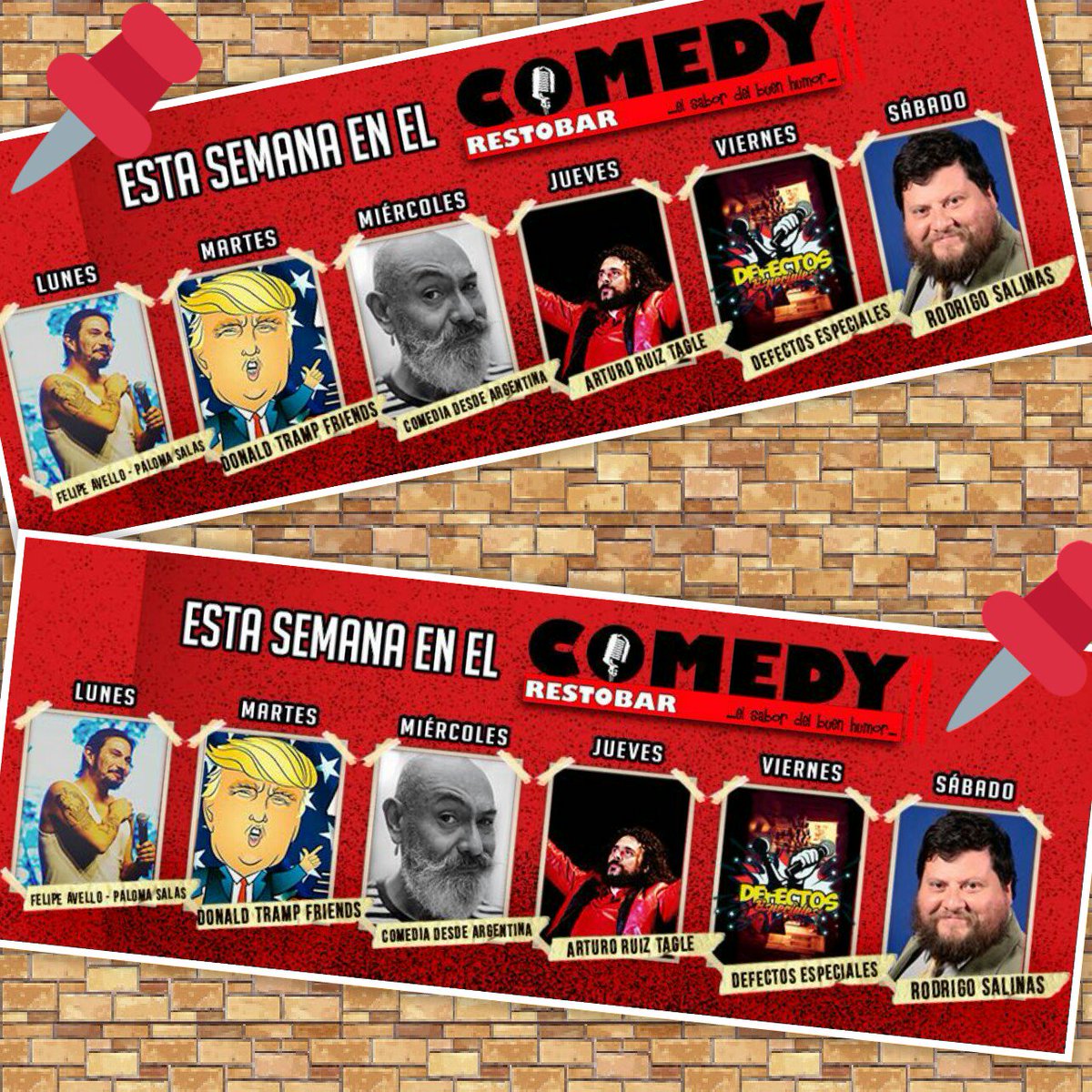 comedyrestobar's tweet photo. La #comedia no para ! 💪
Te dejamos nuestra #CarteleraComedy 
Todos los show en comedy.cl con Dcto. Cupo limitado ☝ 
Así se capea el frío! ❄😀 https://t.co/0cRSVkr4Km