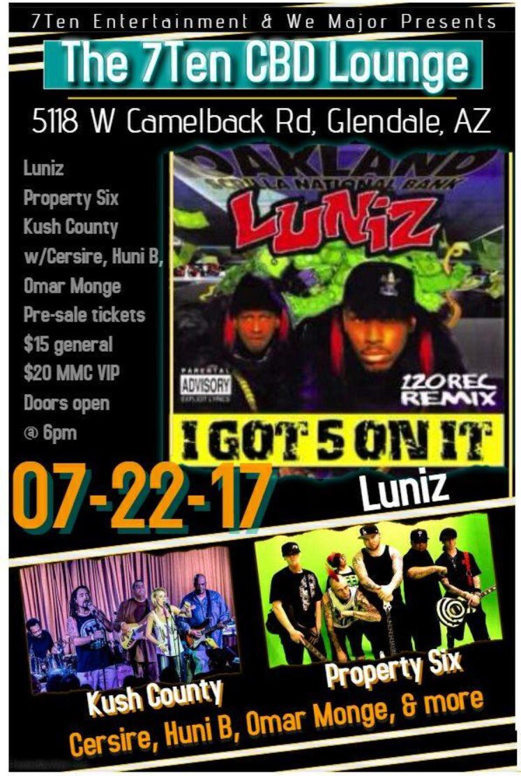 propertysix's tweet photo. COME OUT AND CELEBRATE BAYBAYS BDAY PARTY WITH THE LUNIZ AND KUSH COUNTY,,JULY 22ND 2017! #luniz #igot5onit https://t.co/moFfBsLQsT