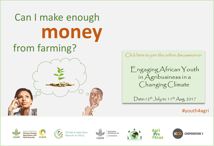 YPARD's tweet image. How do we engage African youth in agribusiness in a changing climate? Join the online discussion at bit.ly/2tg1PM2