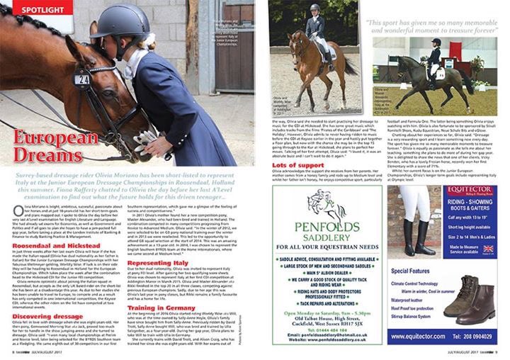 Olivia_Moriano's tweet photo. Go & check out the latest @localridermag for a lovely write up on my dressage journey so far #equinehour #riderhour #localrider #julyissue https://t.co/hyfn4hzKLq