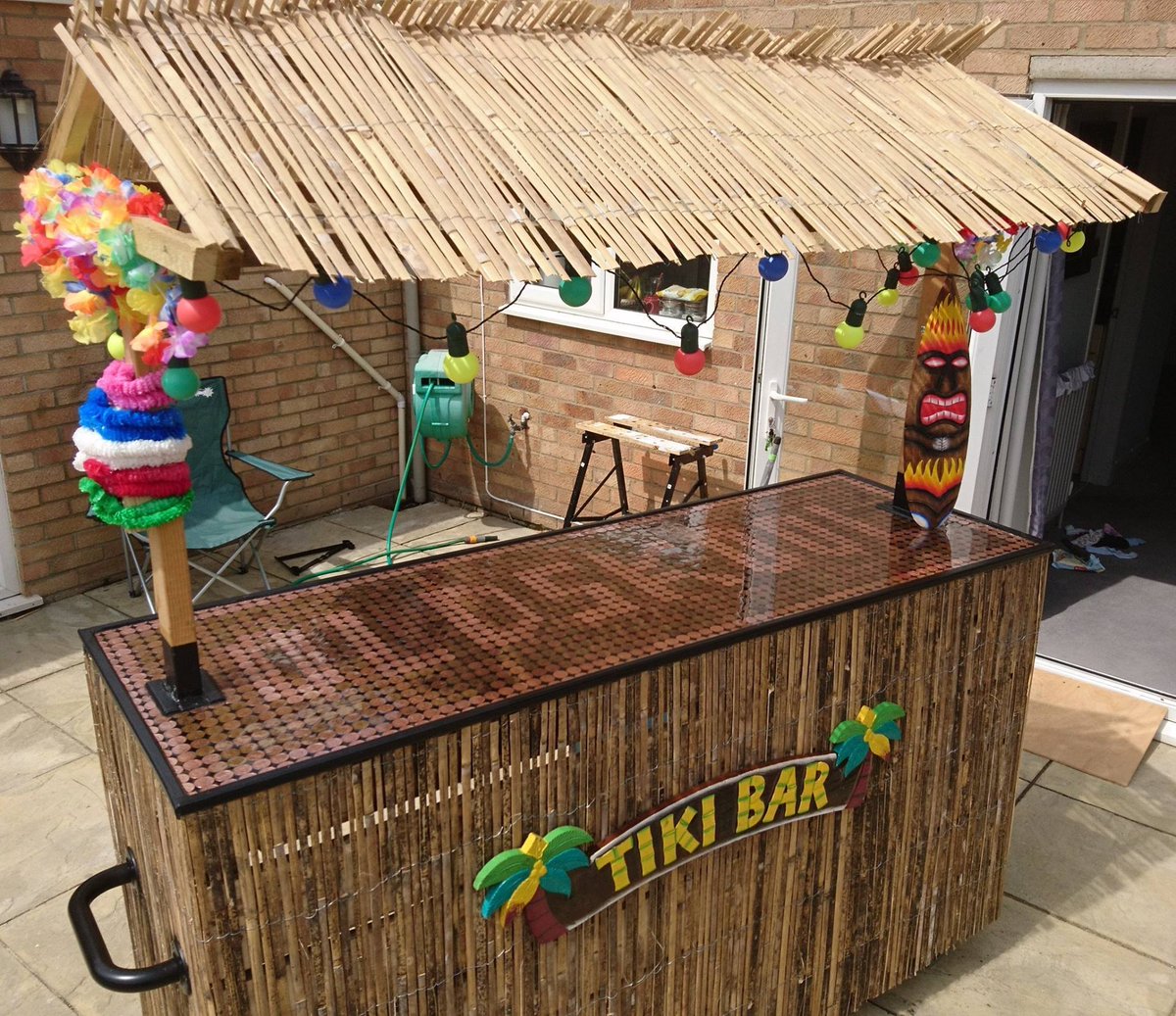 We are very pleased to reveal our brand new Tikki Bar ready in time for the Beach Party on 29th July! Made from scratch! Cocktails anyone?