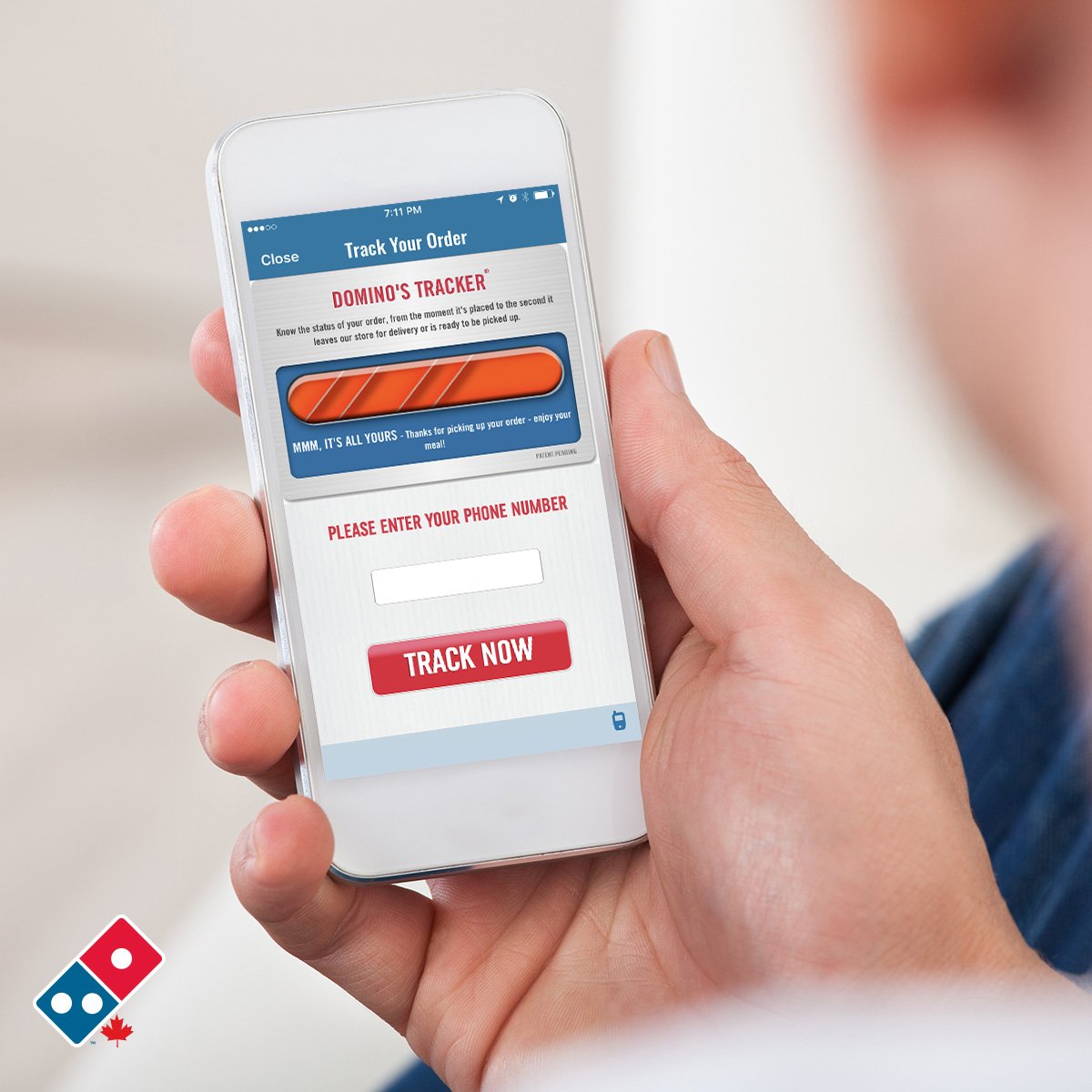 DominosCanada's tweet image. No better sight than this #PizzaTracker 🍕📱