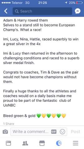 Round up of EUSA from our head coach John. #GreenandGold