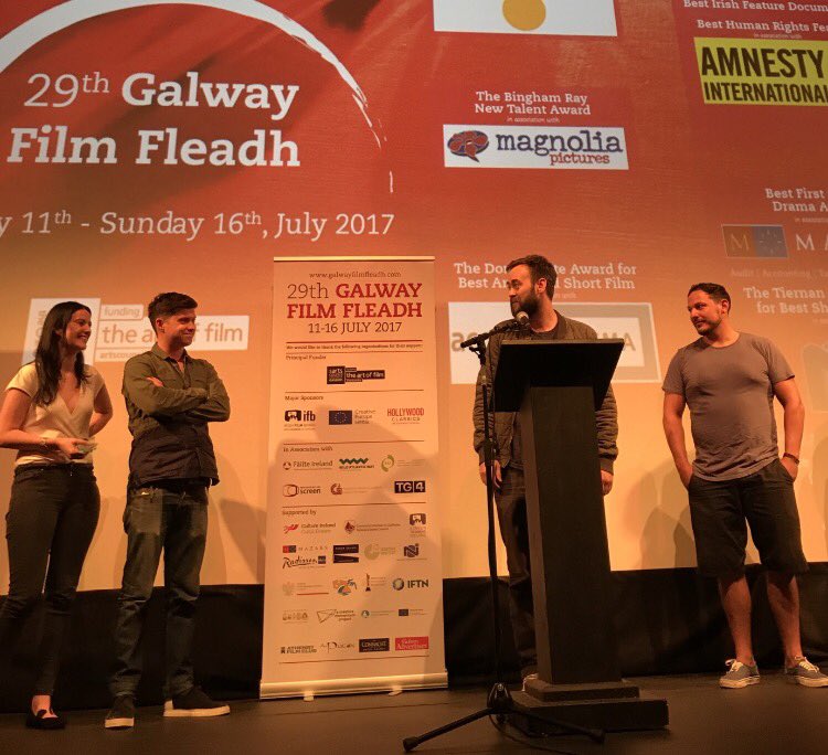 Absolutely delighted to win the Tiernan McBride Award for our short film Wave @GalwayFilm #galwayfilmfleadh