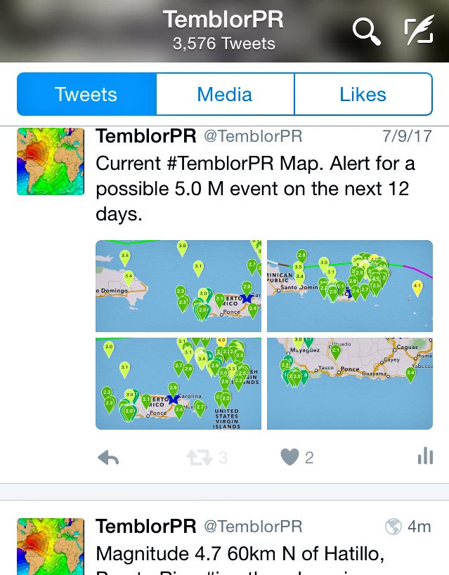 TemblorPR's tweet photo. A 5.0 M was predicted. 4.7 M could be a #BeforeShock #EarthQuake #TemblorPR https://t.co/dyW7GbTN50