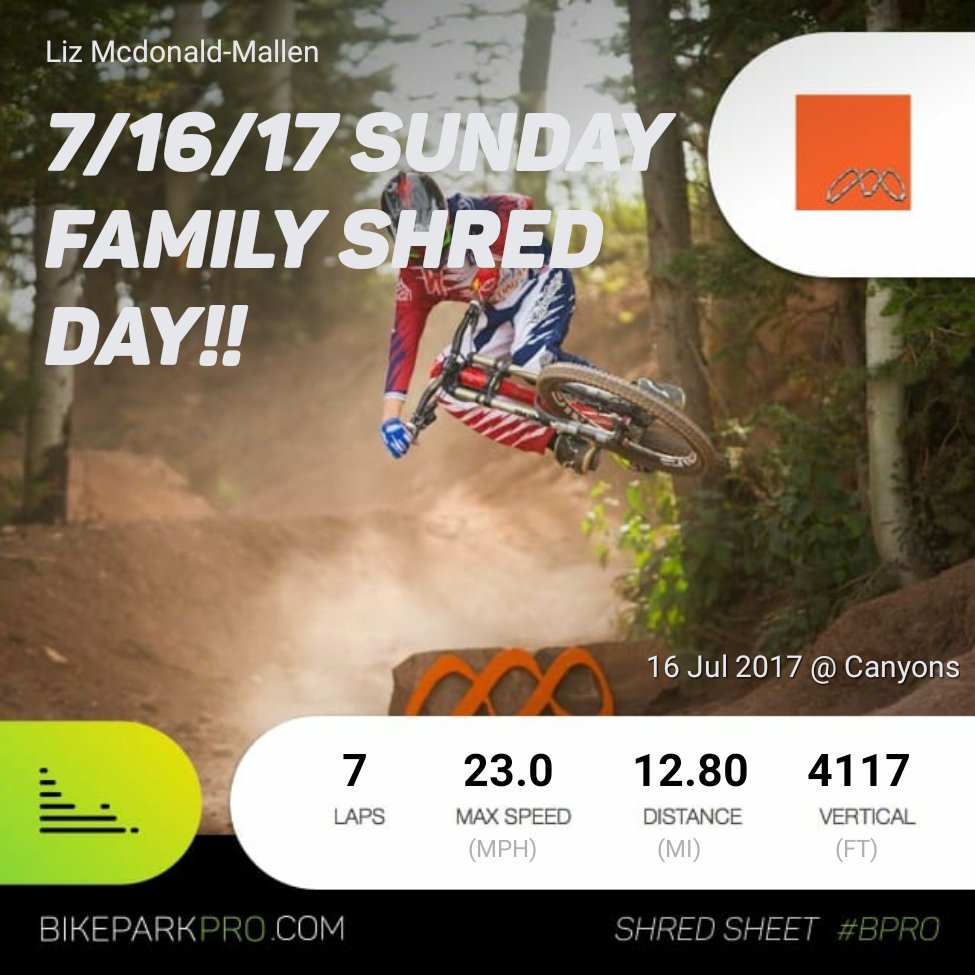 lizm848's tweet photo. I've just ridden 7 laps at @TheCanyons with BikeParkPro #BPPRO #WorldBikeParks #familyshredday @PCski https://t.co/ty191pxnJG