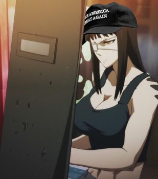 No comment. It was a bet.

Now she's facing a mafia gang with that stupid hat.