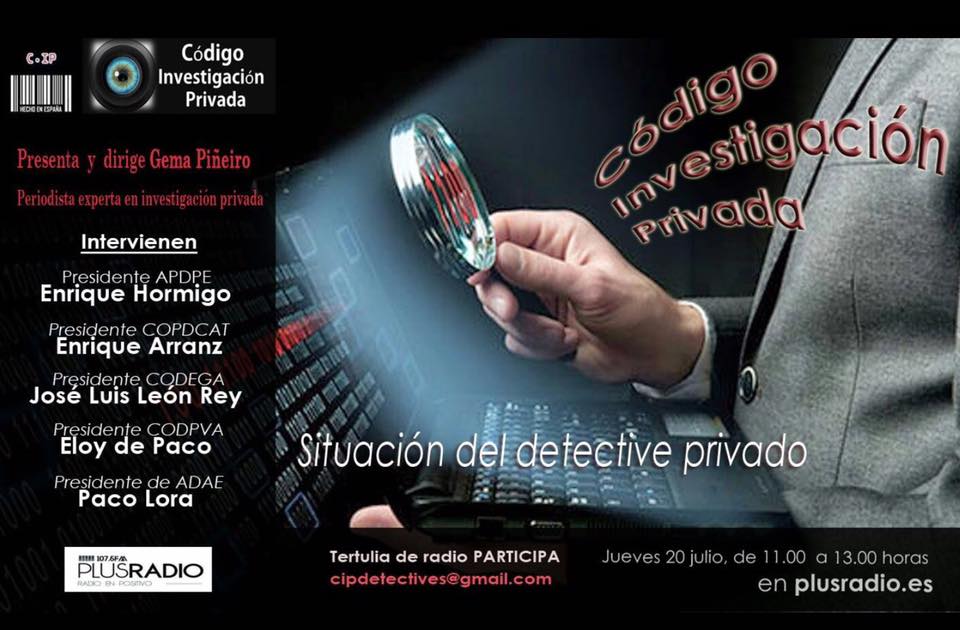 APDPE's tweet photo. Podéis dejar aqui vuestras preguntas o enviarlas directamente a la  periodista @Gma360 #CodigoInvestigacionPrivada #MuyInteresante https://t.co/FrLDsNEVlx