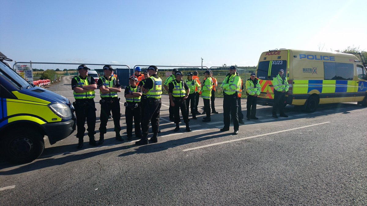 If it takes this many police to defend one well pad, how many would they need to support 100 wells? #WeSaidNo #NoSocialLicence #SupportPNR