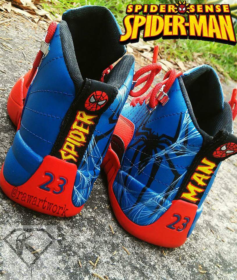 custom spiderman jordans