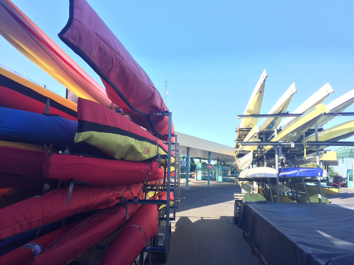 Just chilling at the border with some canoe friends.