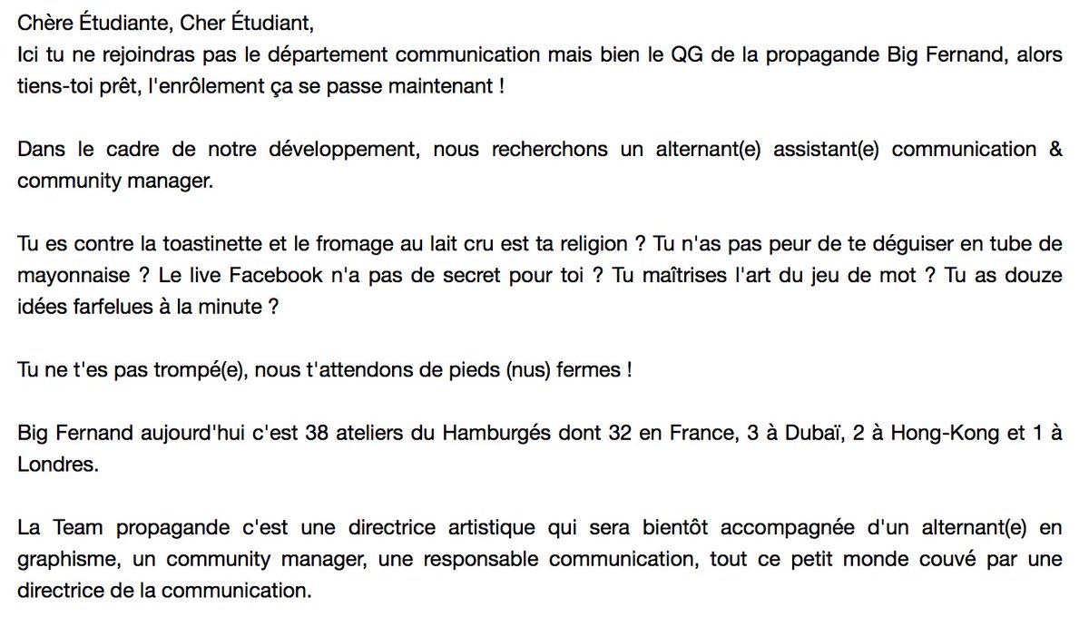 Un Job Dans La Pub On Twitter Resumetonjob Facon