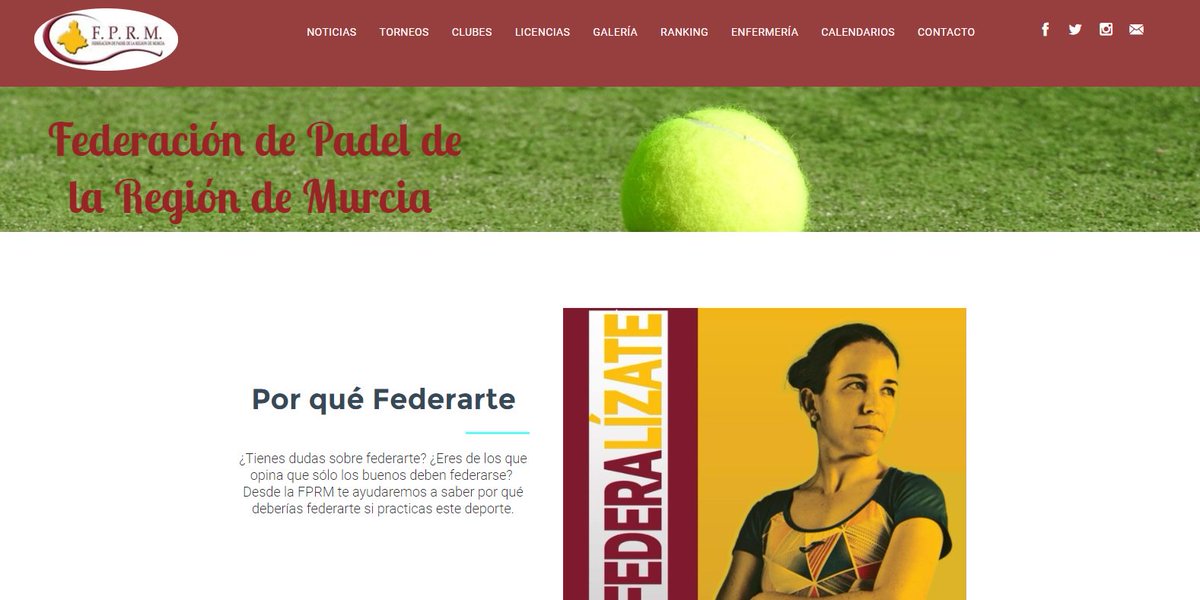 FedPadelMurcia's tweet photo. La FPRM tiene nueva PÁGINA WEB! Entra y échale un vistazo,encontrarás noticias, torneos, fotos, y mucho más!

https://t.co/qyZG6gp74N https://t.co/t4XFQRoQ0I