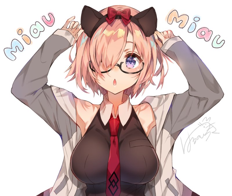 マシュ・キリエライト(Fate) 「✨?C92のグッズ絵ねこみみマシュ氏?✨
#FGO 」|はるのいぶき💫のイラスト