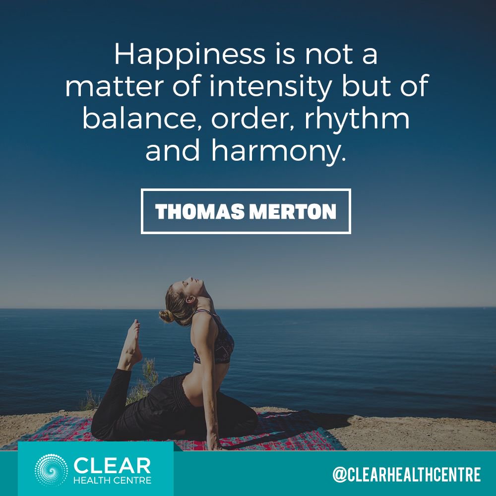 ClearHealthC's tweet photo. Are you striving for happiness or balance? The latter will actually lead to both. #Balance #Happiness #Health #Wellness https://t.co/YYlg6JyreJ