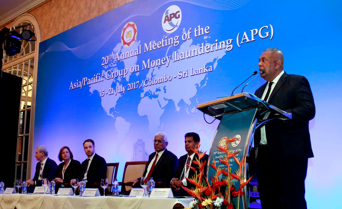 MangalaLK's tweet photo. "We are committed in the fight against money laundering,terrorism financing, corruption and drug trafficking" @FATFNews #APGML #lka @CBSL https://t.co/GVdbDsCddg