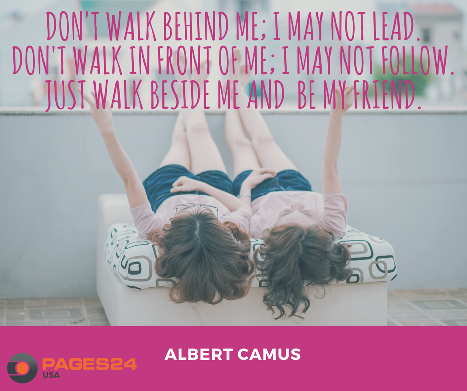 Pages24US's tweet photo. #Quoteoftheweek #AlbertCamus #Friendship https://t.co/SiXk7wHah5