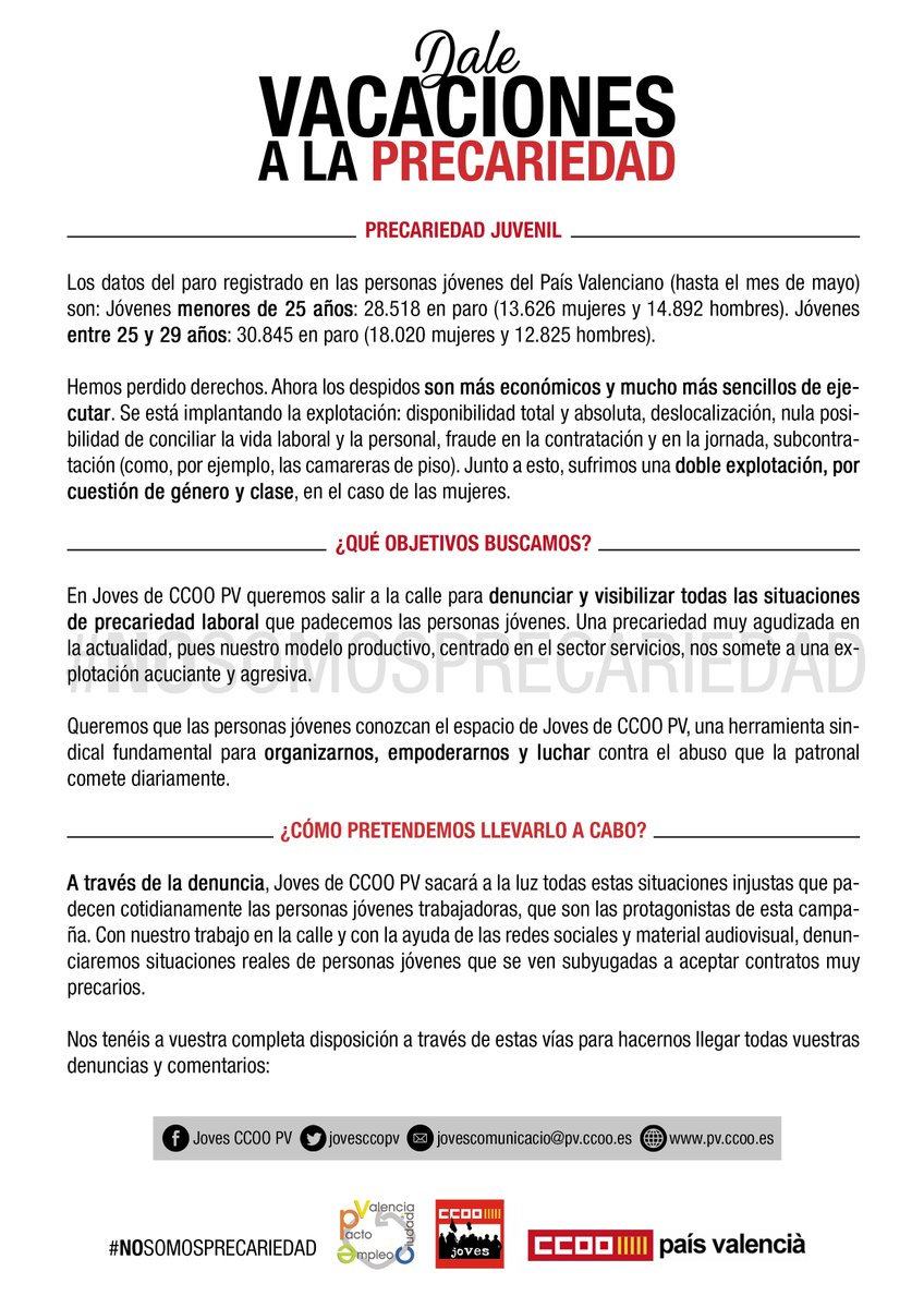 ccoopv's tweet photo. .@abelenmm "De los 196.201 contratos realizados en junio, solo 25.247 se realizaron a jóvenes menores de 25 años" https://t.co/FTQM5VKTUg https://t.co/fXpsR5OsEm