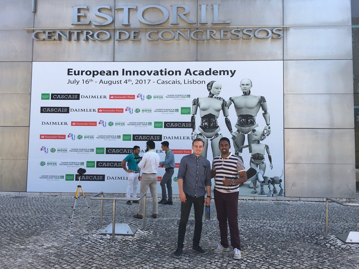 VSETA_Inc's tweet photo. At the #EIA2017Portugal with Steven Bourne from RippleFarms - representing #SenecaHelix @SenecaCollege https://t.co/e81uWeEwLB