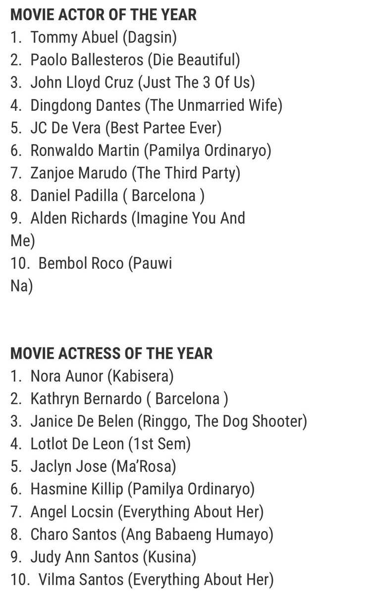 Kathniel Kadreamers On Twitter Congratulations Kathniel For Being Nominated As Movie Actor Actress Of The Year For The 33rd Star Awards For Movies And Team Barcelona Https T Co Qzhtyqfdye