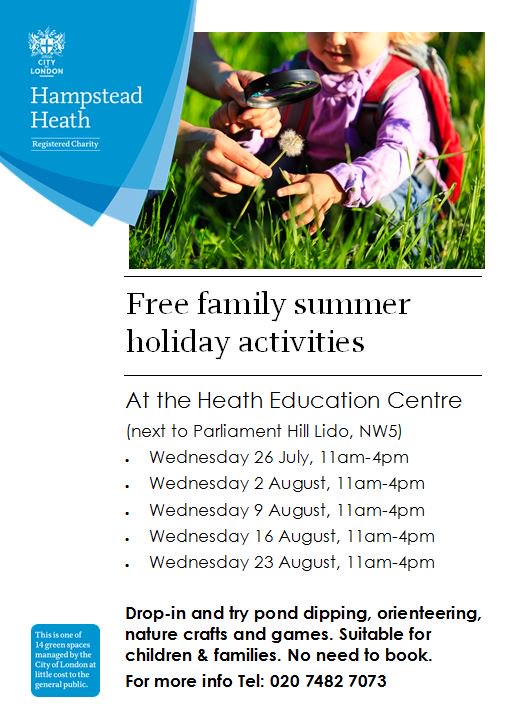 #Free Family  #summerholiday activities with our Heath Learning team!  #kids #fun #hampstead #camden  <a href="/Pramstead_/">Pramstead</a> @MumsnetCamden