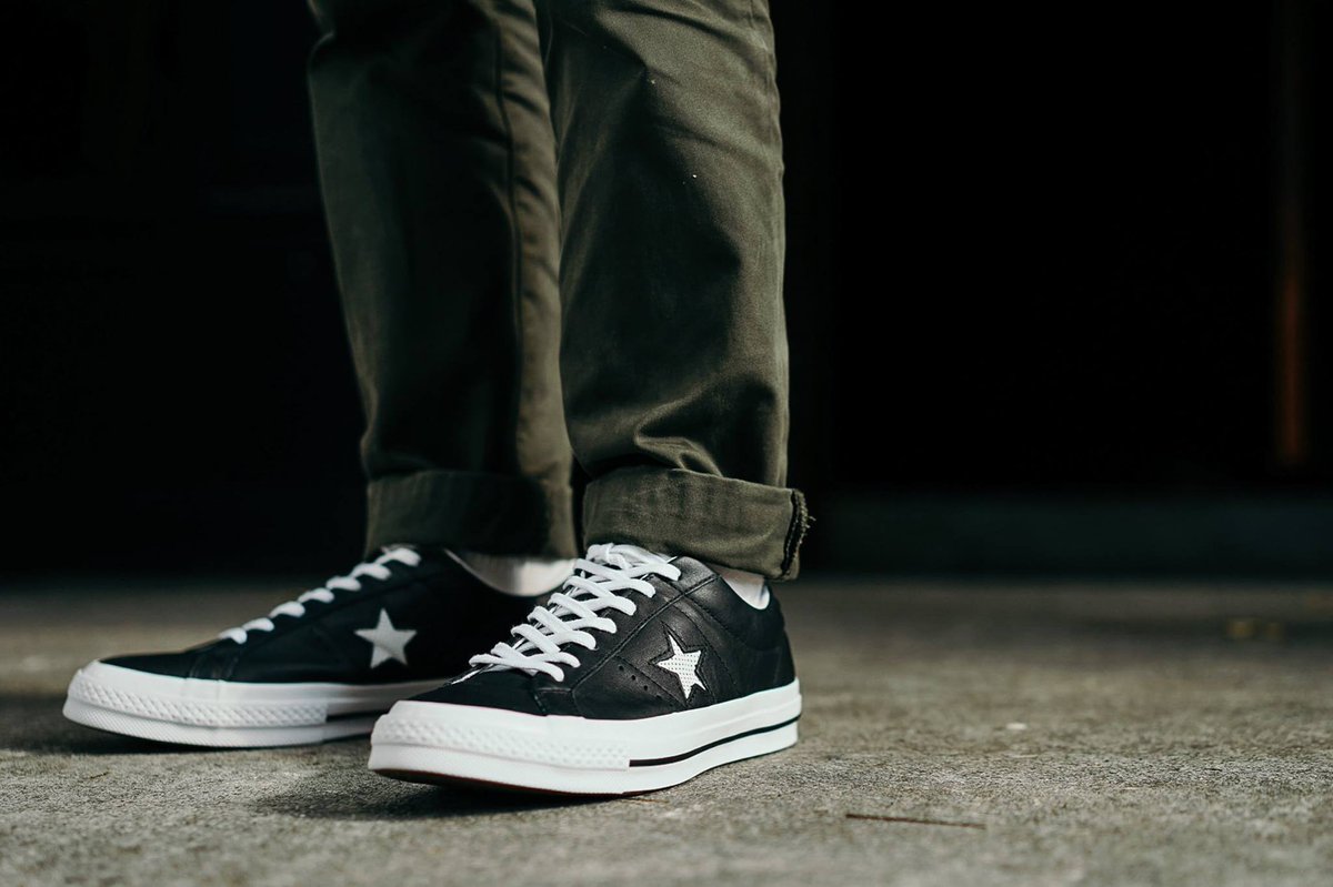 converse one star ox leather black