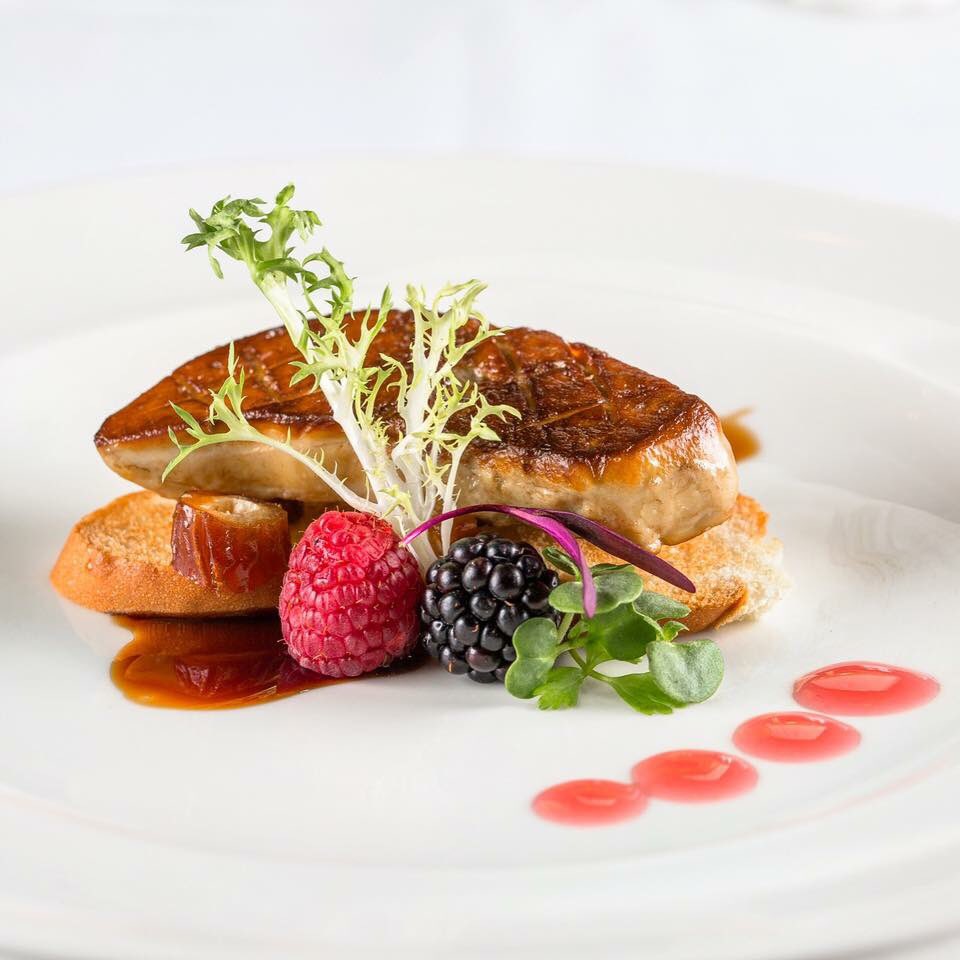 WeGoJapan's tweet image. DUCK FOIE GRAS WITH POACHED FIGS AND BRIOCHE - Pan-Seared foie gras with Balsamic Reduction.