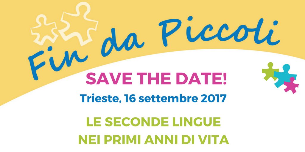 A #Trieste si parlerà di seconde lingue #findapiccoli. Appuntamento il 16 settembre, tutti i dettagli qui bit.ly/FdP2017Trieste