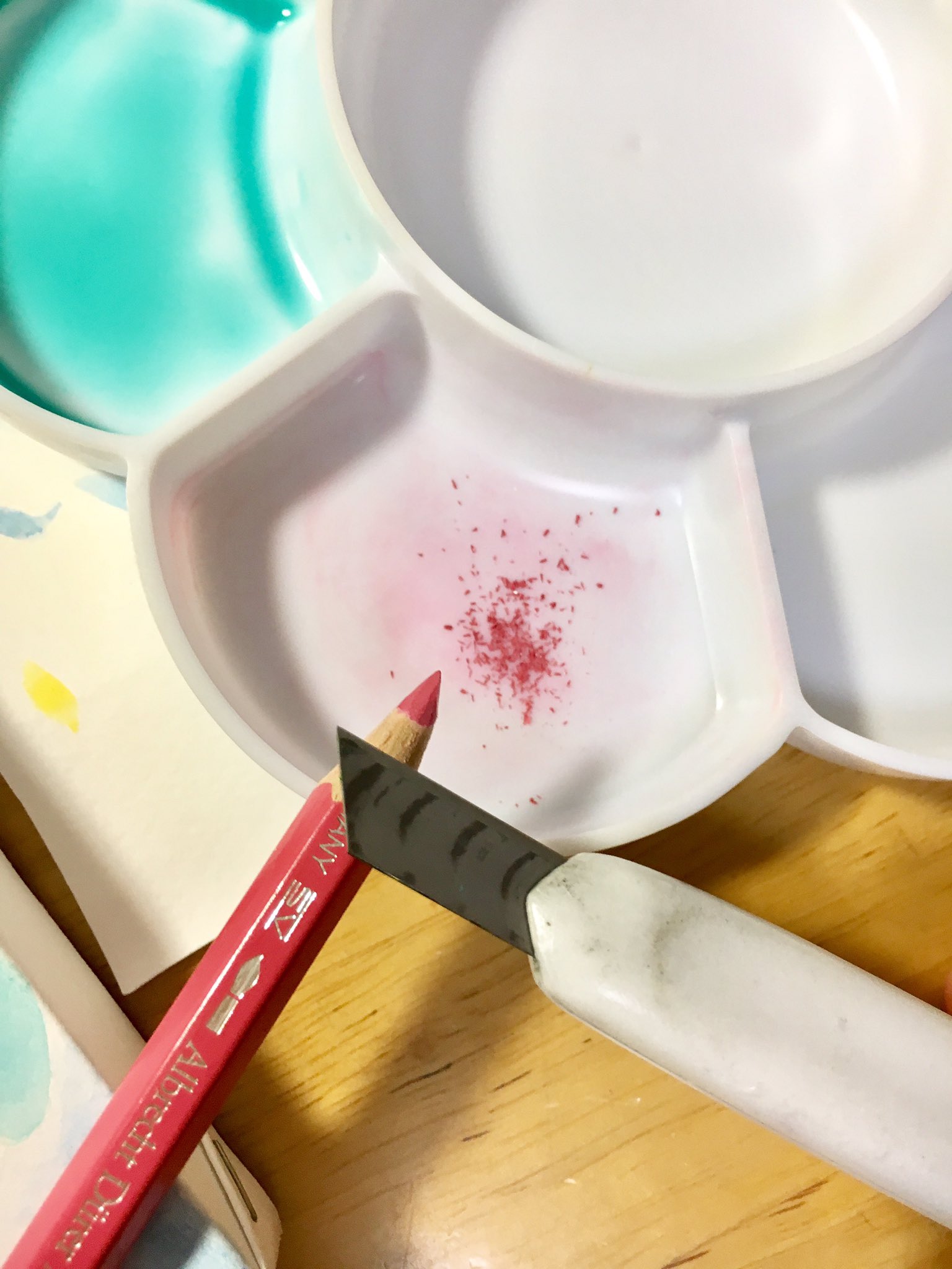 Hocomoco 水彩色鉛筆の使い方を 少し紹介したいと思います まず下地に 水彩色鉛筆 の粉を水で溶かして塗ります 紙の上に色鉛筆の粉をのせて そのまま水のついた筆で塗る方法もあります そして乾燥させてから 色鉛筆でどんどん描き込みをしていき Hocomoco 水彩色鉛筆の使い方を 少し紹介したいと思います まず下地に 水彩色鉛筆 の粉を水で溶かして塗ります 紙の上に色鉛筆の粉をのせて そのまま水のついた筆で塗る方法もあります そして乾燥させてから 色鉛筆でどんどん描き込みをしていき