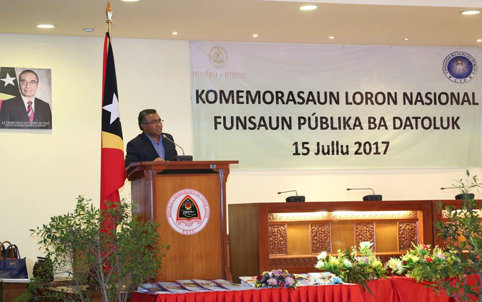 PMofTL6and7arch's tweet photo. #TimorLest PM (15/07) at 3rd National Public Service Day, CCD #Dili. Urged all 2 continue dedication 2 high standards of service to public. https://t.co/hd204H404R