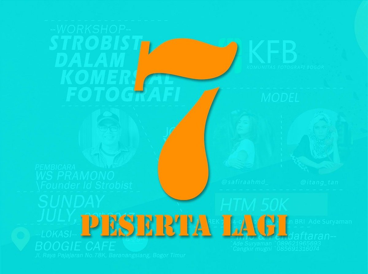 Workshop Strobist Dalam Komersial Fotografi oleh <a href="/wspramono/">PRAMZ</a> tinggal untuk 7 orang peserta lagi ya guys.

Salam Fotografi

#eventkfb2017