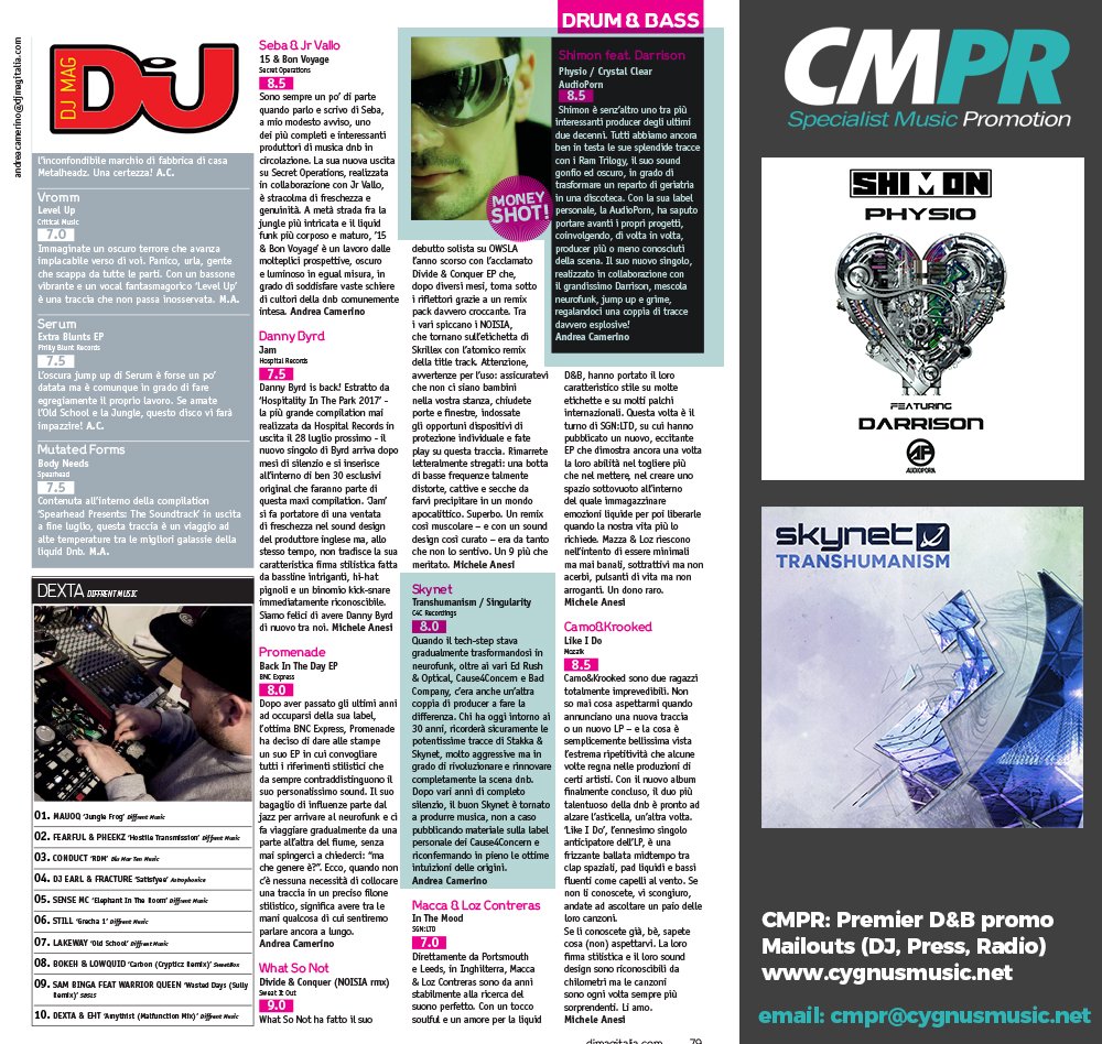 CMPR (@cmprmusic) on Twitter photo Thanks to <a href="/DJmag/">DJ Mag</a> Italia for the features and the highly coveted 'Money Shot'!
<a href="/ShimonAudioporn/">Shimon Audioporn</a> <a href="/SkynetAudio/">Skynet Audio</a> <a href="/Cause4ConcernUK/">C4C Recordings</a>
#drumandbass Thanks to <a href="/DJmag/">DJ Mag</a> Italia for the features and the highly coveted 'Money Shot'!
<a href="/ShimonAudioporn/">Shimon Audioporn</a> <a href="/SkynetAudio/">Skynet Audio</a> <a href="/Cause4ConcernUK/">C4C Recordings</a>
#drumandbass
