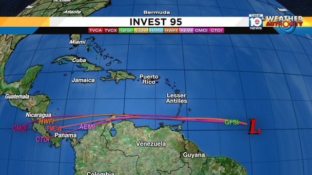 Here are what early models are showing this area of low pressure could head. Watch Meteorologist Julie Durda https://t.co/8dvKnRUD7P