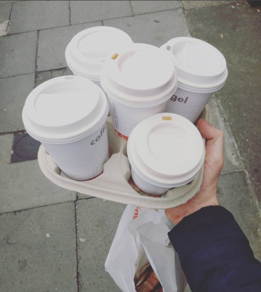 outsetagency's tweet photo. The Monday Morning coffee run, a staple in all agency's diets #InsideOutset #agencylife https://t.co/c81SmeRtc1