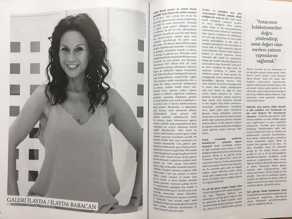 Artisans Dergisi'ne roportaj icin tesekkurler.