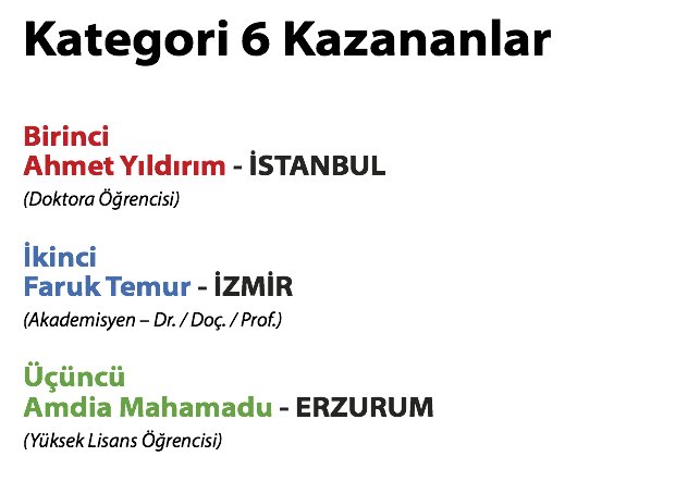 July15Turkey's tweet photo. Kazananlar
Kategori 5-6-7-8 https://t.co/VruGzz5RmY