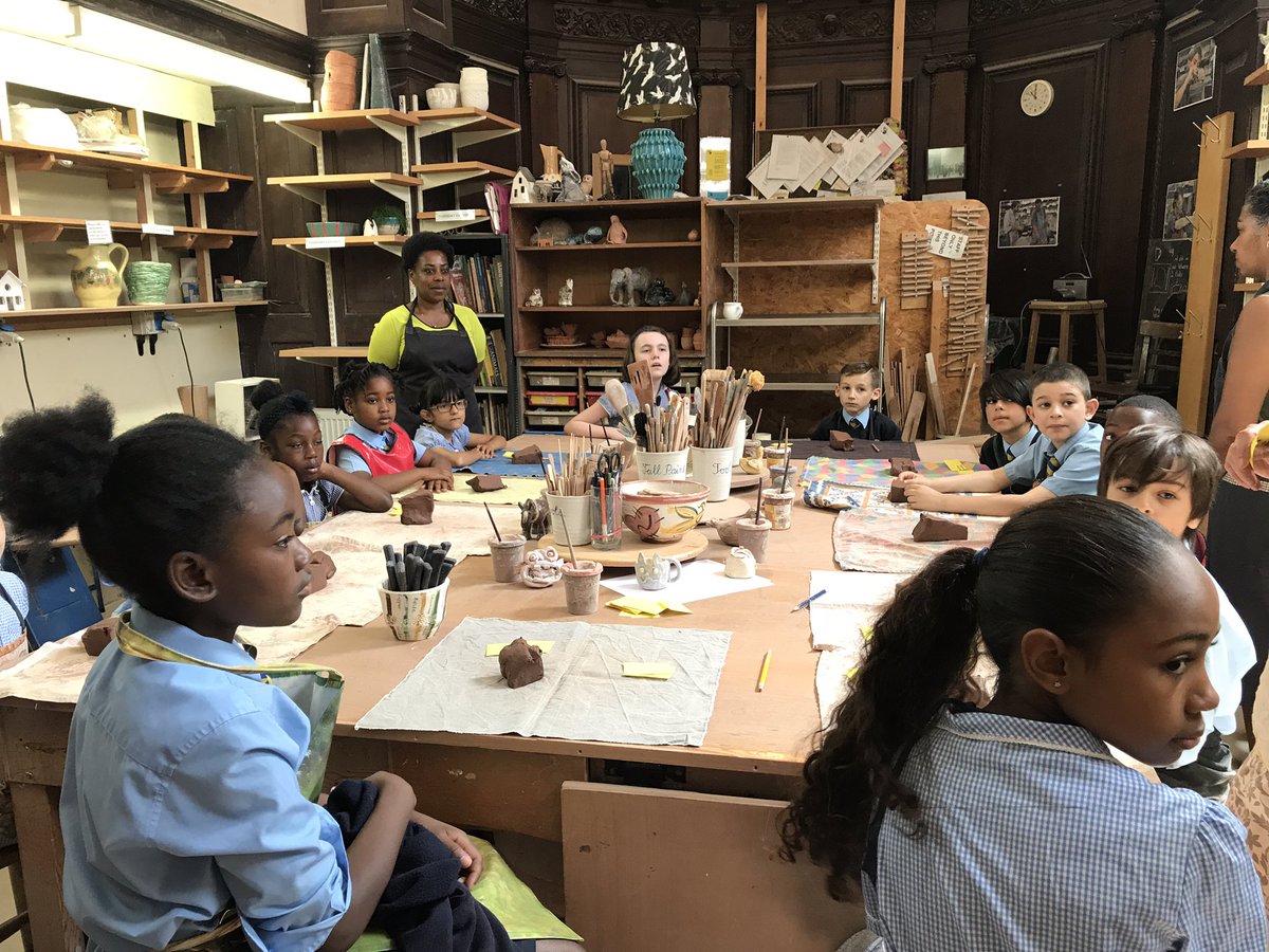 Our Gifted and Talented art students are getting their hands dirty this morning making bowls and animals <a href="/ClaphamPottery/">Clapham Pottery</a>