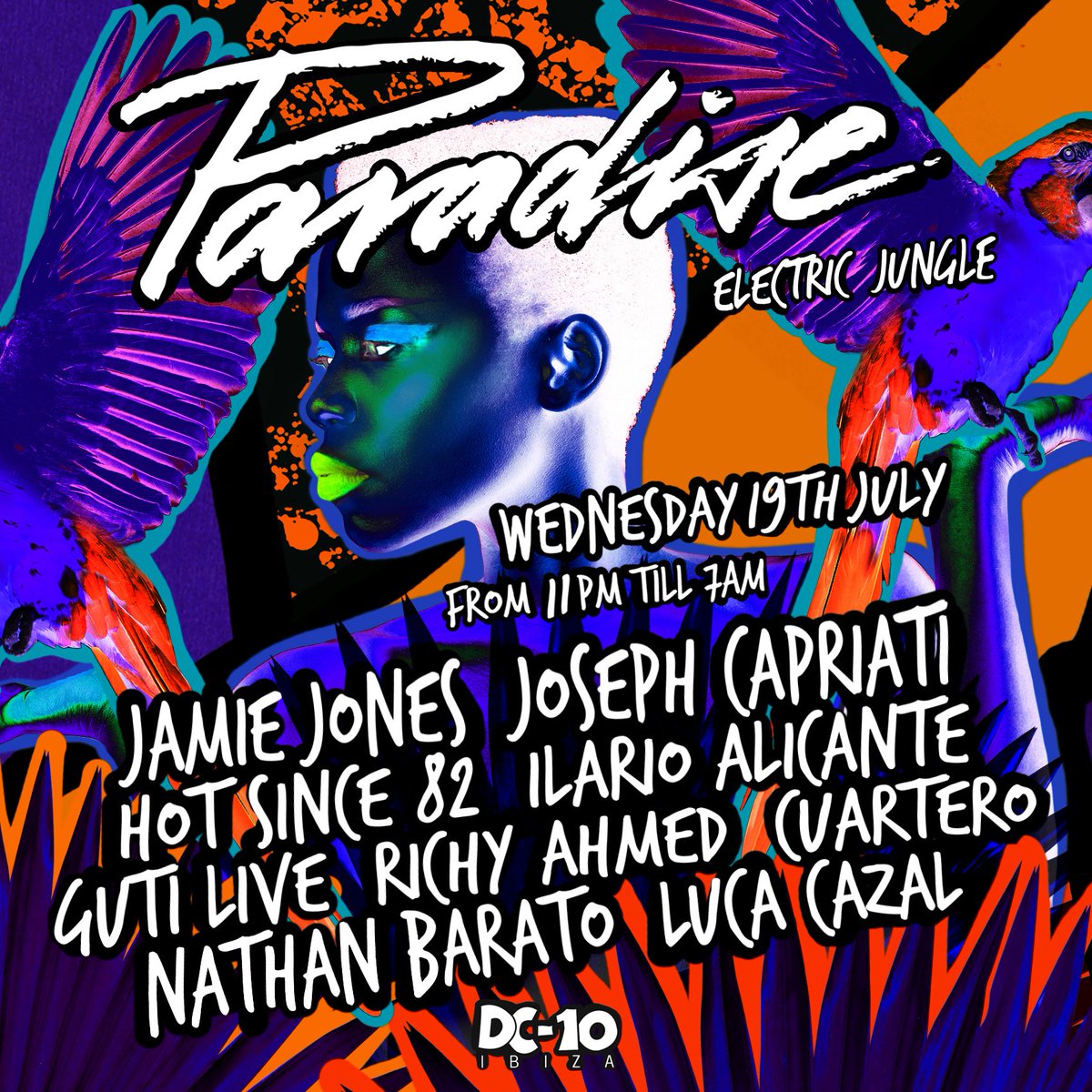 Week 5 in the #ElectricJungle! 💥 Who's ready?! Tickets via > prds.lnk.to/RA < @ParadisePrds @JamieJonesMusic #paradiseibiza
