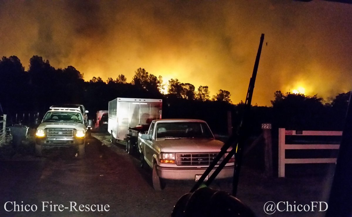 City of Chico firefighters assigned to structure protection during the #WallFire. July 8th, 2017. #ButteCountyStrong #ChicoFD #MutualAid