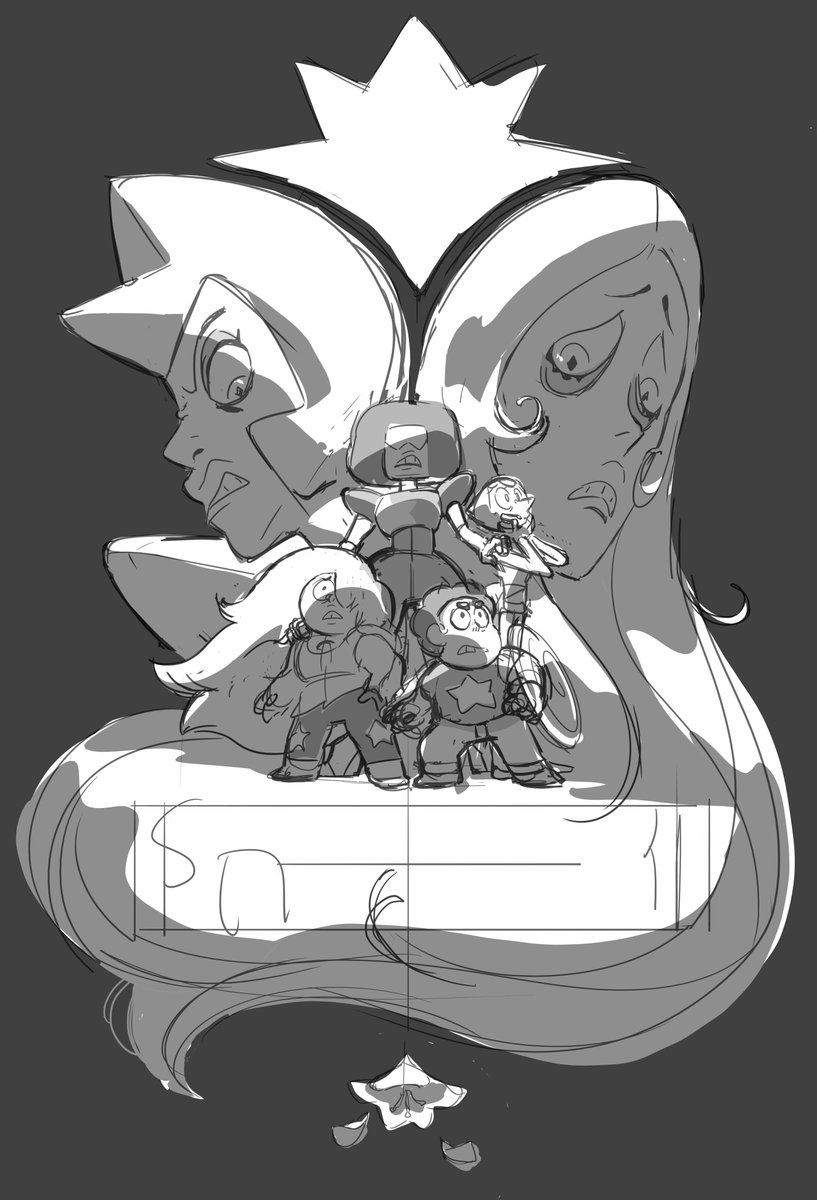 rebeccasugar's tweet photo. My rough sketch for the 2017 SDCC signing card! The Steven Universe panel is on Friday at 11am in the Indigo Ballroom. Hope to see you there https://t.co/TAhr6eTf5f