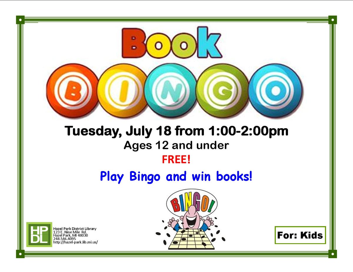 Hazel Park Library (HPMLibrary) Twitter