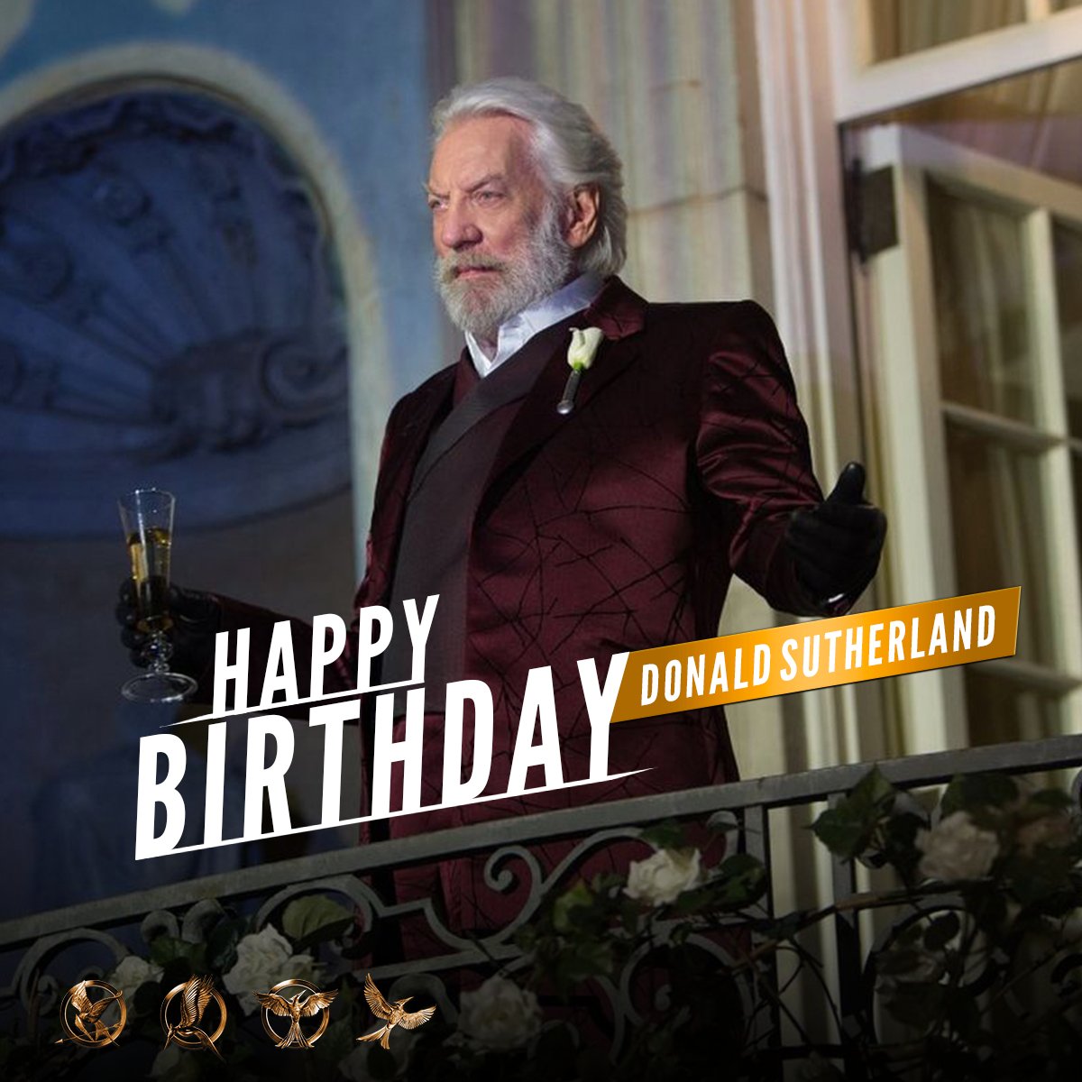 TheHungerGames's tweet photo. Happy Birthday to the talented Donald Sutherland! #TheHungerGames https://t.co/1XPvF5x2cD