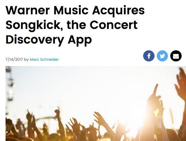 .<a href="/warnermusic/">Warner Music Group</a> a racheté <a href="/songkick/">Songkick</a> > billboard.com/articles/busin… via <a href="/billboard/">billboard</a> #data #concert #music