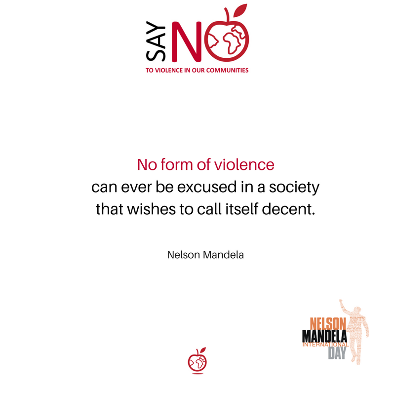 ImagineSAorg's tweet photo. We Condemn all forms of Violence in Our Communities! ✊
#SayNo2Violence #sustainablecommunities #globalcitizenship #MandelaDay https://t.co/ffDVdmwx0g