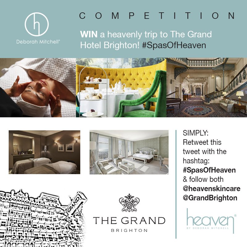 heavenskincare's tweet photo. #SpasOfHeaven you've got to be in it to win it! A beautiful hotel and spa @GrandBrighton @GBSpaBrighton and #heavenly treatments #GoodLuck 💛 https://t.co/IUT1R26iOb